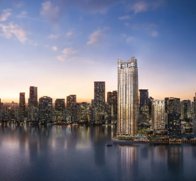 The Residences at Mandarin Oriental Brickell Miami exterior night